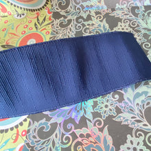 Load image into Gallery viewer, 4&quot; x 10 Yard Ribbed  Ribbon Midnight Blue colour
