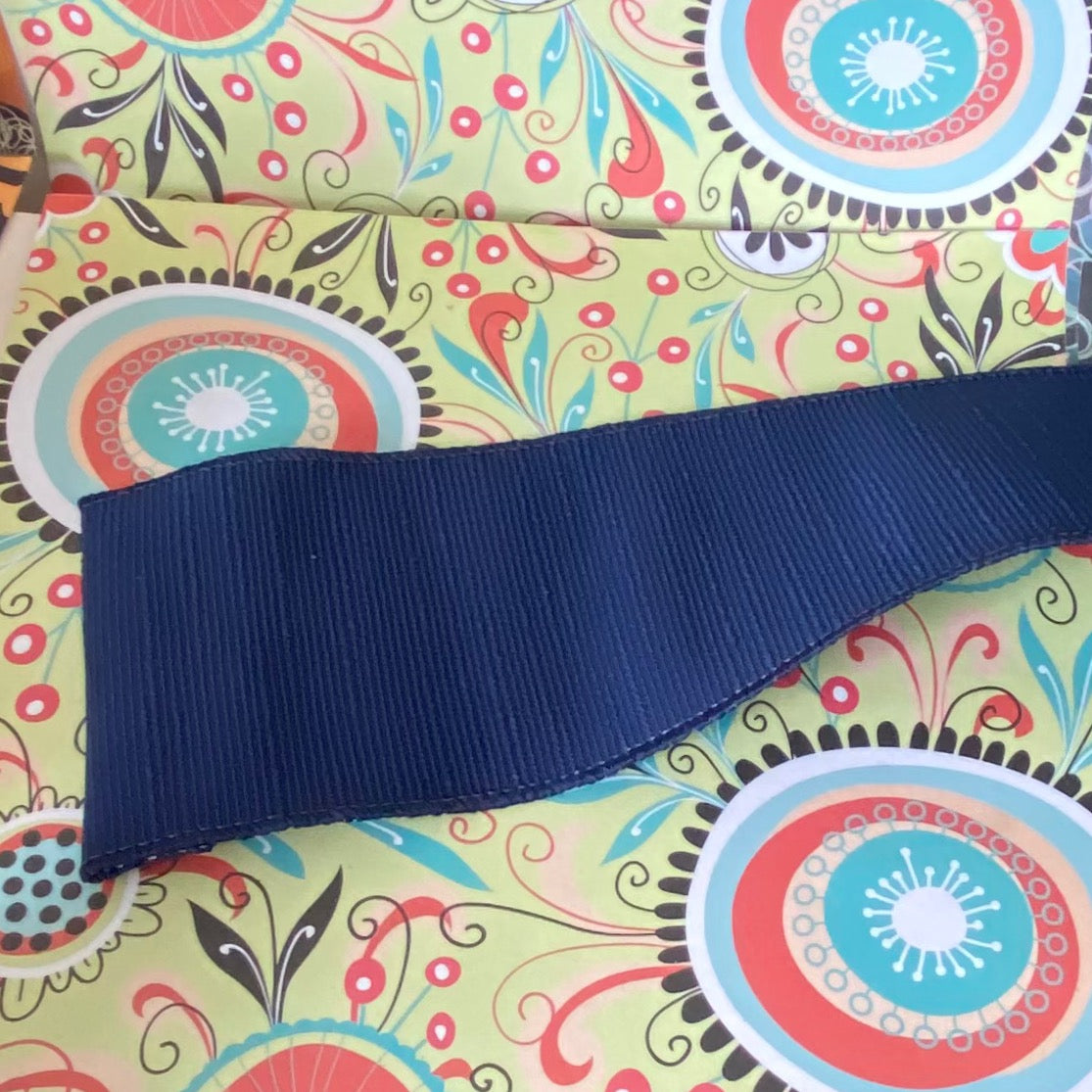 4" x 10 Yard Ribbed  Ribbon Midnight Blue colour