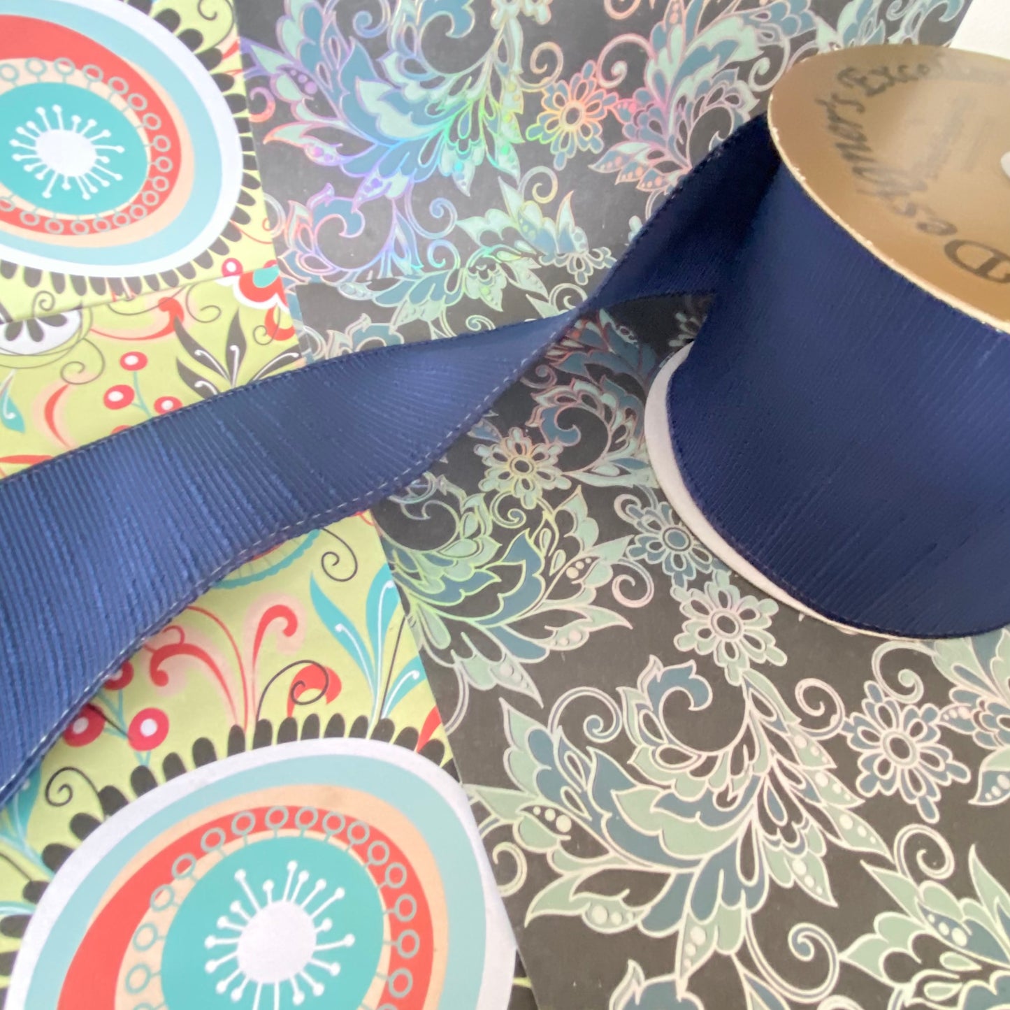 4" x 10 Yard Ribbed  Ribbon Midnight Blue colour