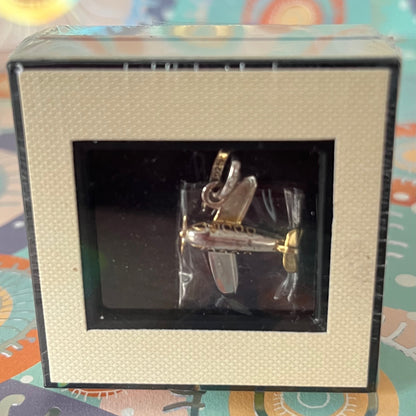 Links of London Sterling Silver, 'Sky High' Aeroplane Charm with 18k Gold Vermeil. New in the box.  Be the first one to open this