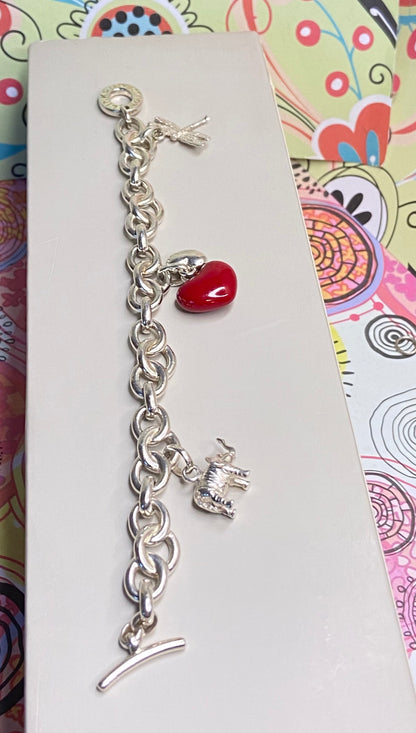 Links of London  Signature T-Bar Bracelet with Charms