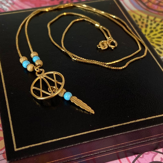 9 carat gold dream catcher Necklace