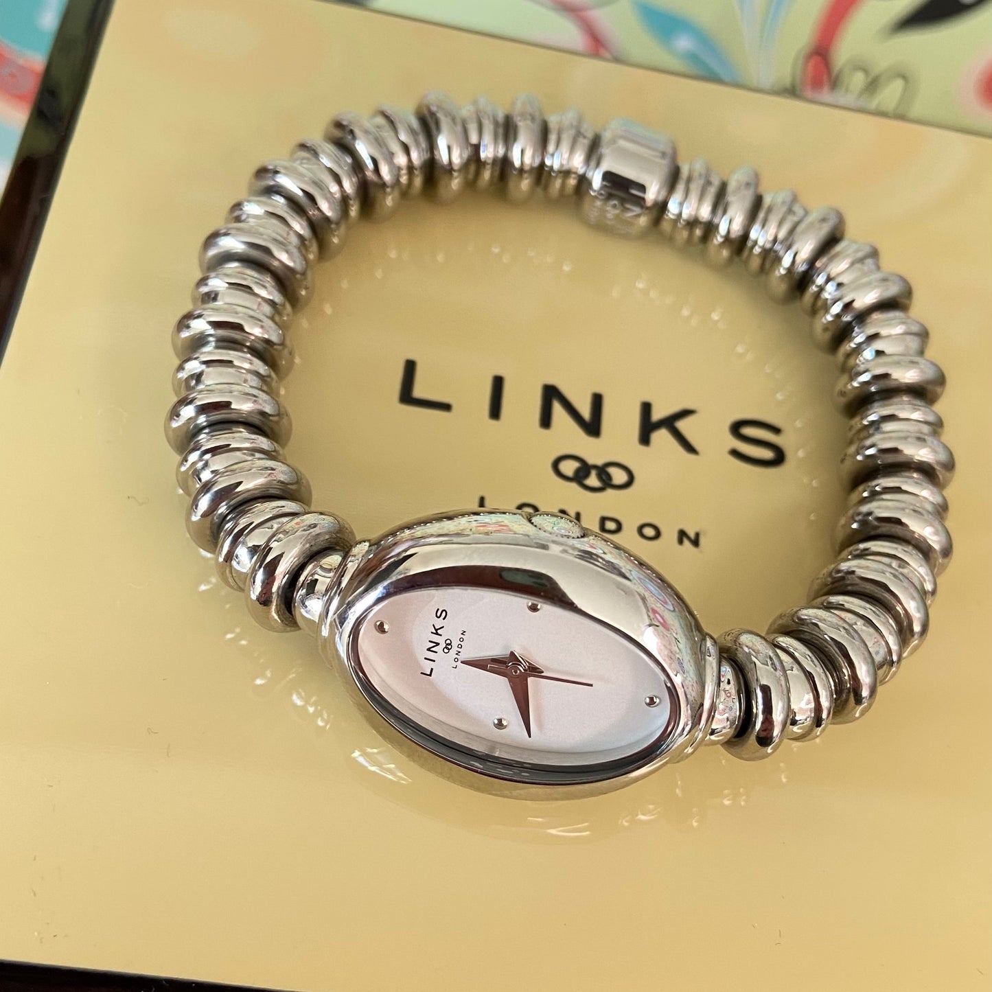 Very rare New Links of London delicate Silver Sweetheart Stainless Steel Watch.