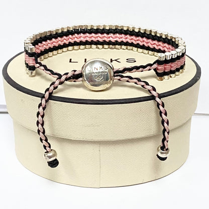 Links of London Pink and Black Beautiful Friendship Bracelet.