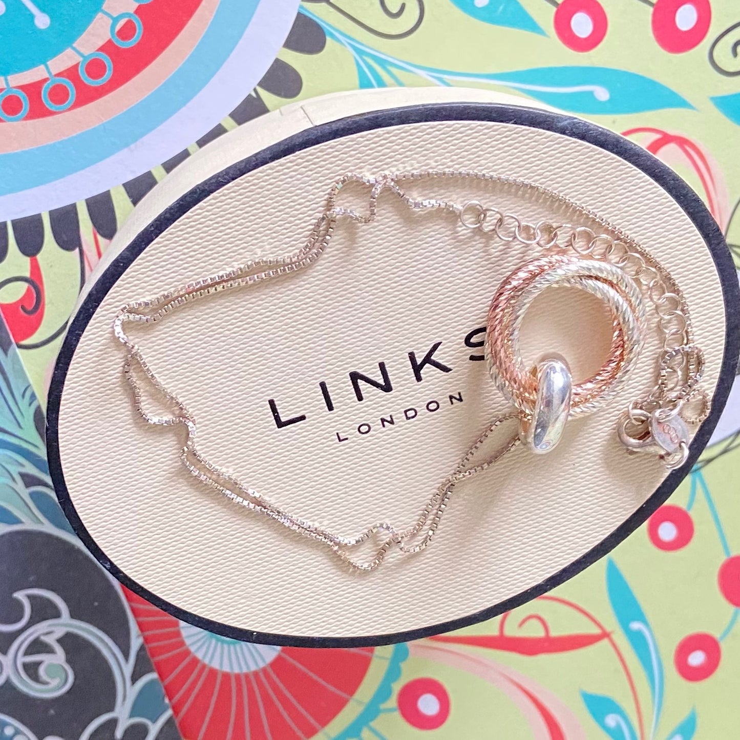 Links of London  Aurora Rose Gold Vermeil Cluster Pendent Necklace