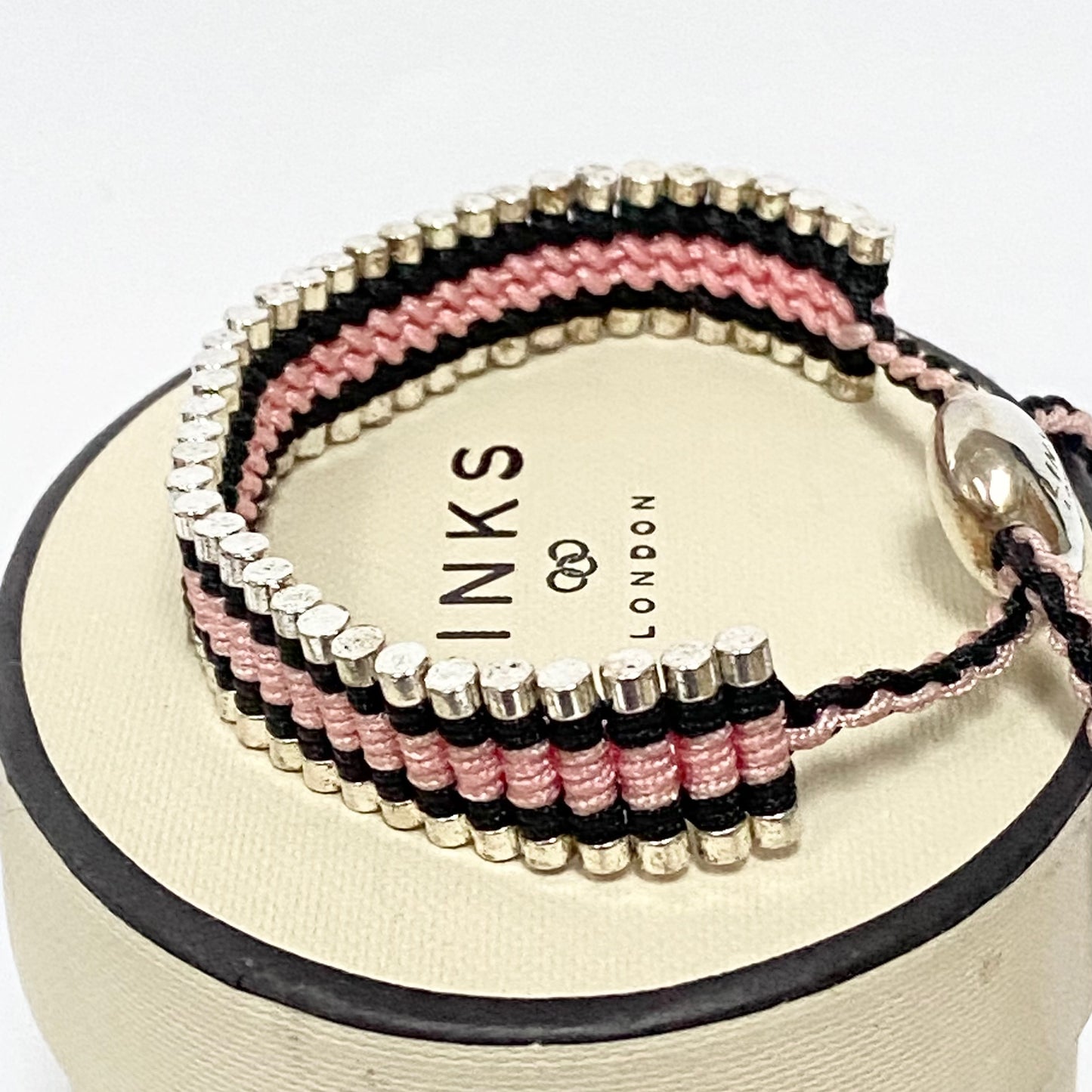 Links of London Pink and Black Beautiful Friendship Bracelet.