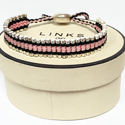 Links of London Pink and Black Beautiful Friendship Bracelet.