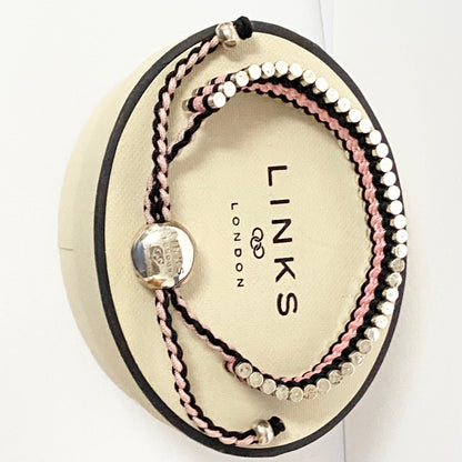 Links of London Pink and Black Beautiful Friendship Bracelet.
