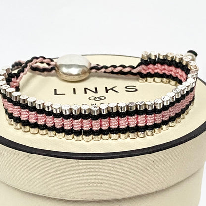 Links of London Pink and Black Beautiful Friendship Bracelet.