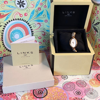 Very rare New Links of London delicate Two Tone Gold and Silver Sweetheart Stainless Steel Watch.