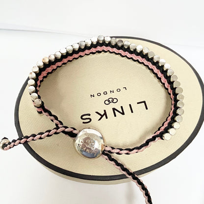 Links of London Pink and Black Beautiful Friendship Bracelet.