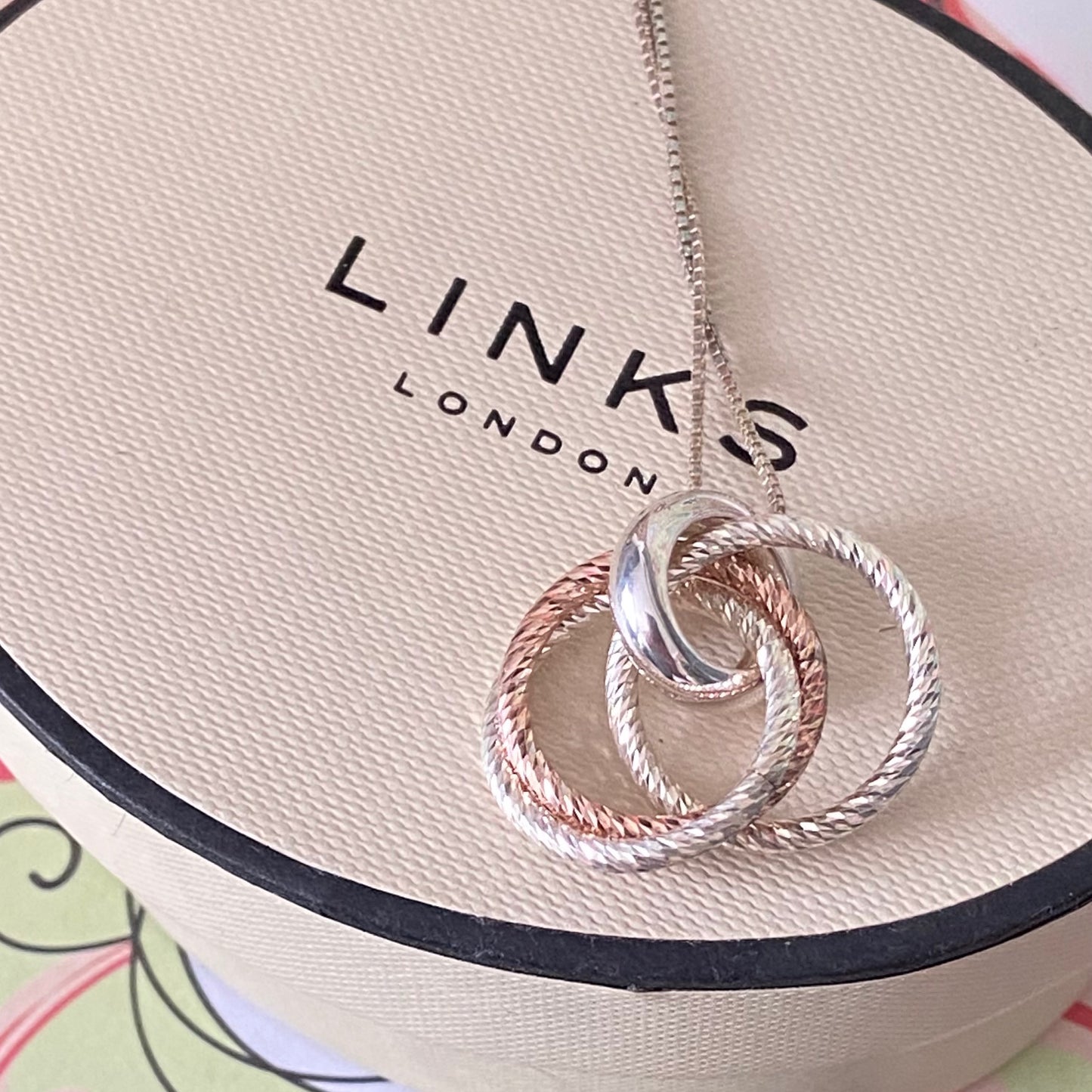 Links of London  Aurora Rose Gold Vermeil Cluster Pendent Necklace