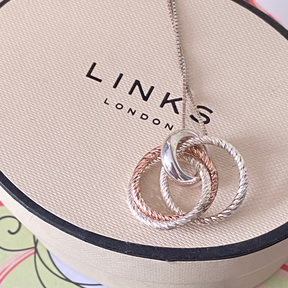 Links of London  Aurora Rose Gold Vermeil Cluster Pendent Necklace