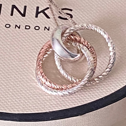 Links of London  Aurora Rose Gold Vermeil Cluster Pendent Necklace