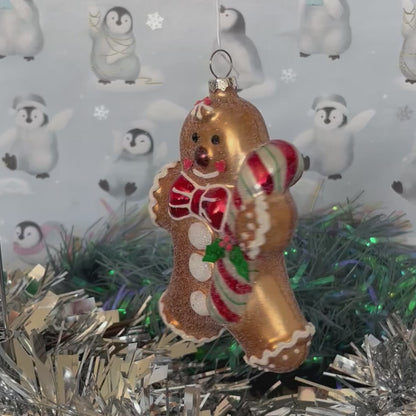 Gold-finish Boltze Lebkuchenmann glass gingerbread Glass ornament