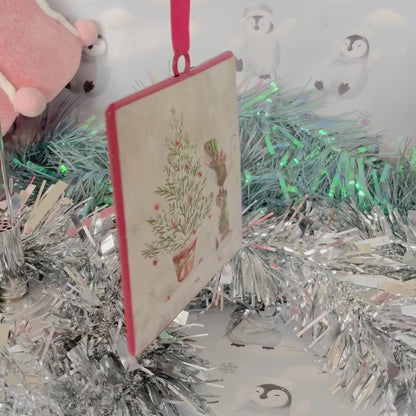 Christmas Tree Decoration featuring an illustration called "Merry Christmas"
