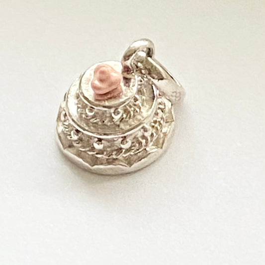Sterling Silver with pink enamel Wedding Cake Links of London Charm