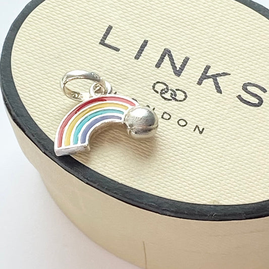 Links of London Rainbow & Tennis Ball Charm. Wimbledon Pride