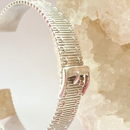 Rare Find Links of London Sterling Silver Buckle Belt Bangle Bracelet