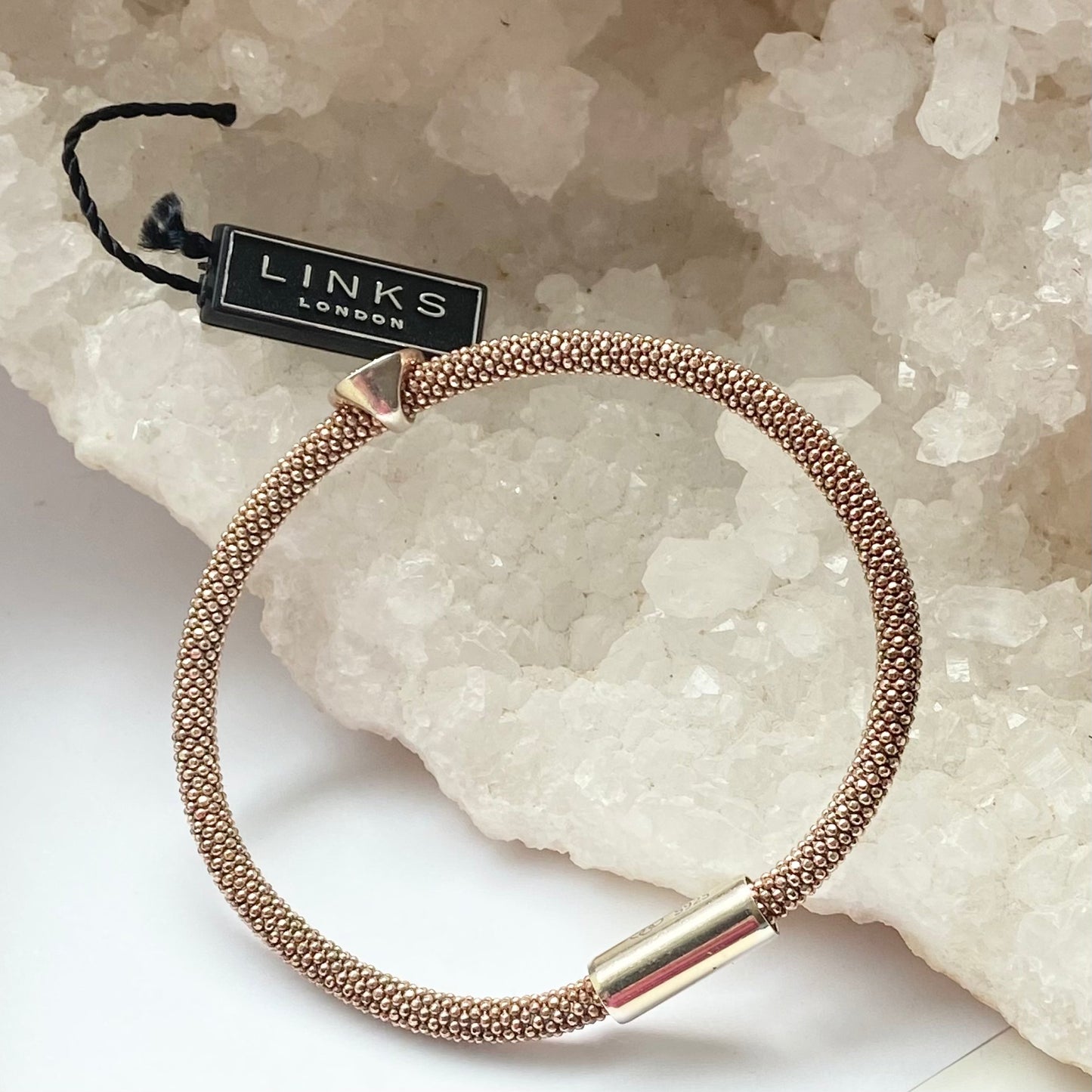 Links of London  Gold Vermeil 18ct Gold Star Burst Bead Bracelet with Crystals - 18cm