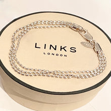 Load image into Gallery viewer, Links of London Sterling Silver featuring 3 rows of Rice beads Bracelet 18.5CM
