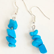 Turquoise Chip Gemstone beaded Earrings