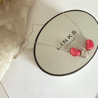 Links of London 2012 Olympics Necklace with Pink Enamel Hearts