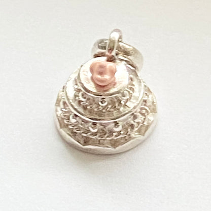 Sterling Silver with pink enamel Wedding Cake Links of London Charm
