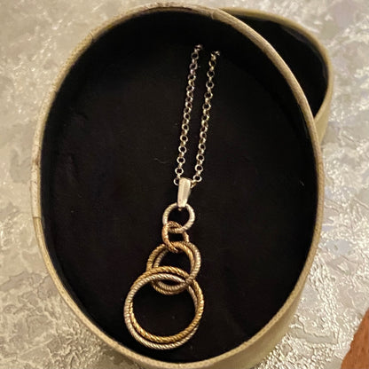 Links of London Sterling Silver Necklace with gold plated drop rings