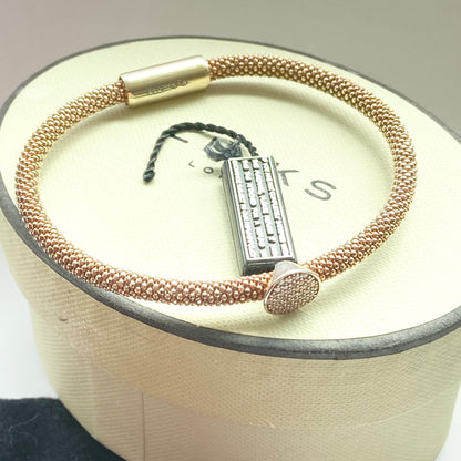 Links of London  Gold Vermeil 18ct Gold Star Burst Bead Bracelet with Crystals - 18cm