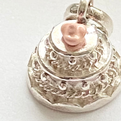 Sterling Silver with pink enamel Wedding Cake Links of London Charm