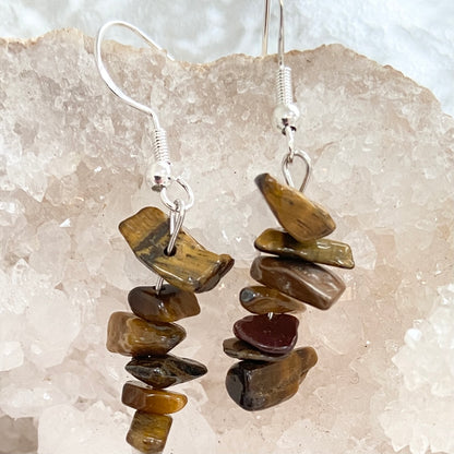 Tigers Eye Chip beaded Earrings