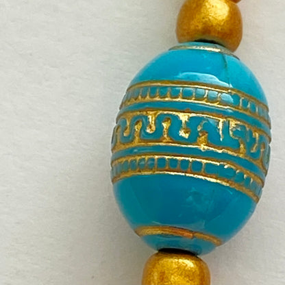 Turquoise and gold beaded Earrings