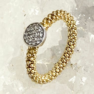 Links of London Sterling Silver Gold Vermeil Stardust Bead Mesh Ring