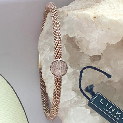 Links of London  Gold Vermeil 18ct Gold Star Burst Bead Bracelet with Crystals - 18cm