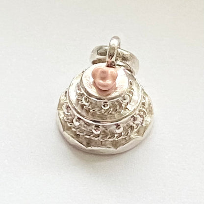 Sterling Silver with pink enamel Wedding Cake Links of London Charm