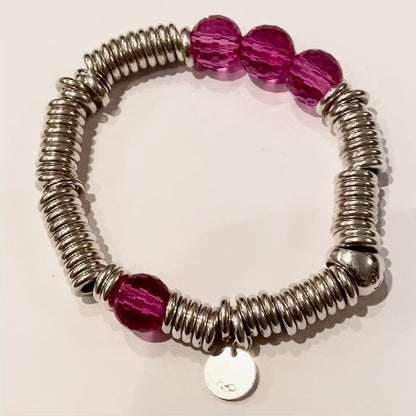 Links of London Deep Pink Rose Quartz 2012 Special Edition Sweetie Bracelet 17cm