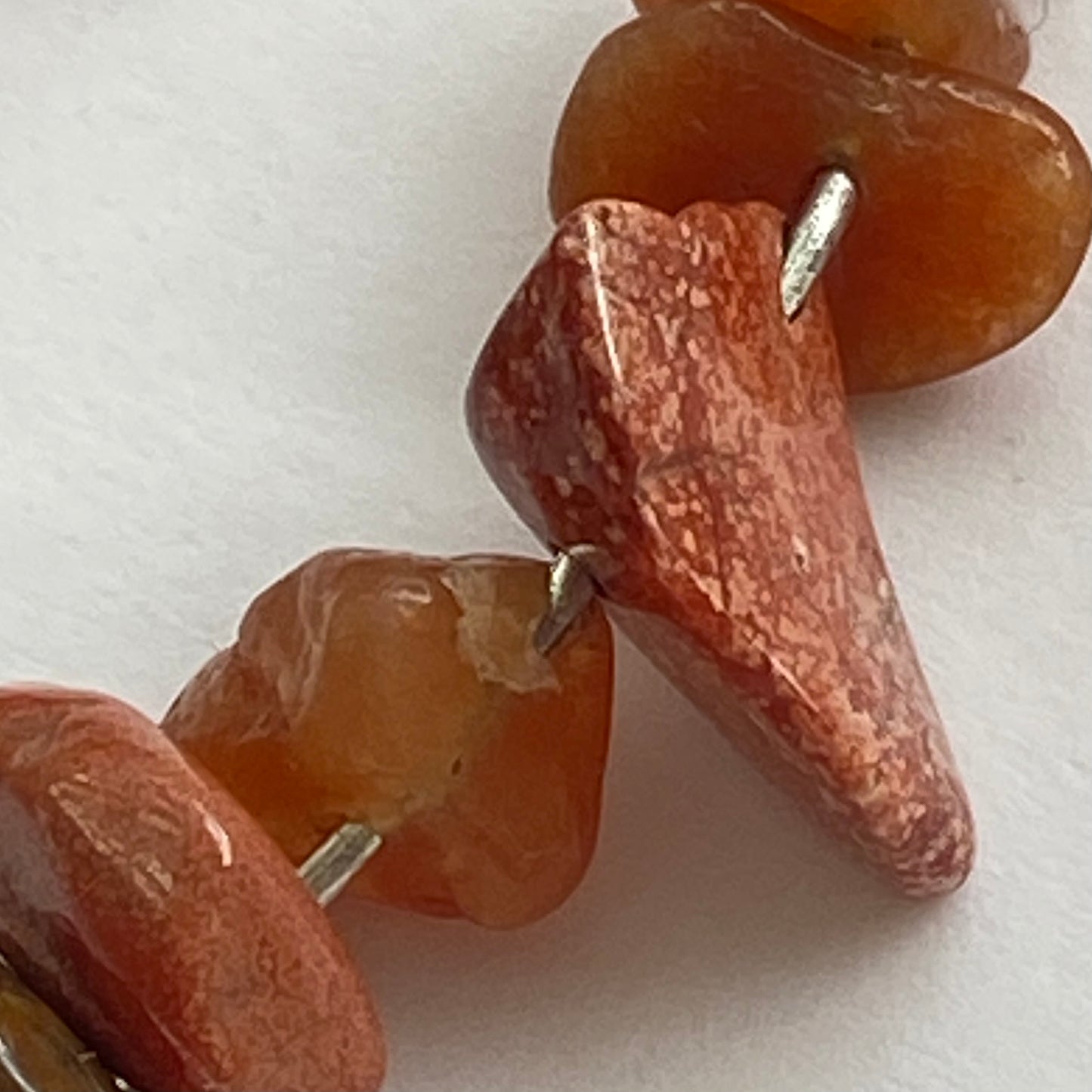Agate Banded Carnelians Crystal Silver Beaded Earrings
