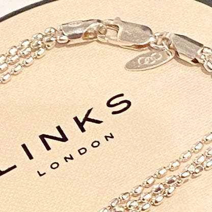 Links of London featuring 3 rows of Rice beads Bracelet 18.5CM