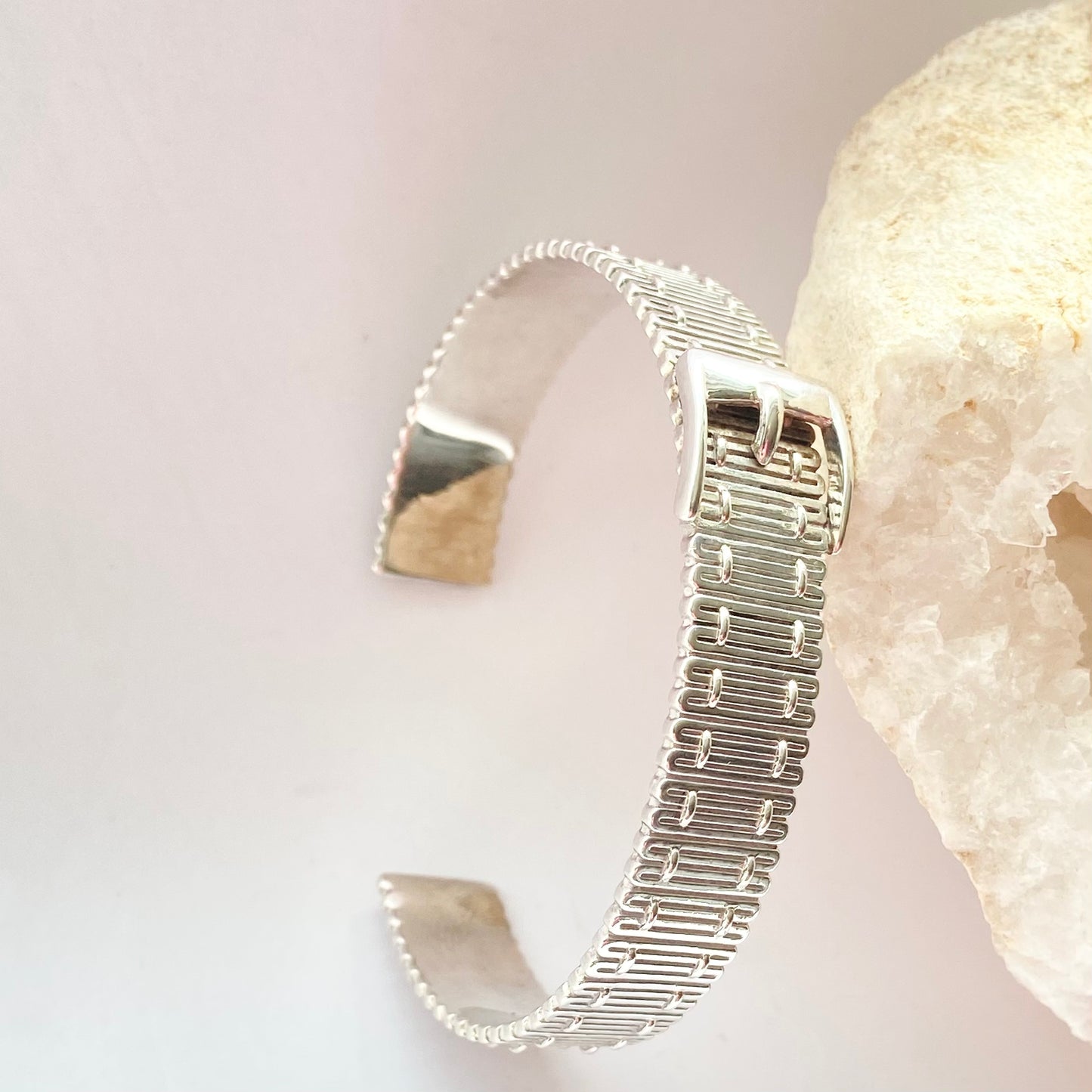 Rare Find Links of London Sterling Silver Buckle Belt Bangle Bracelet
