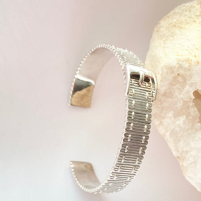 Rare Find Links of London Sterling Silver Buckle Belt Bangle Bracelet
