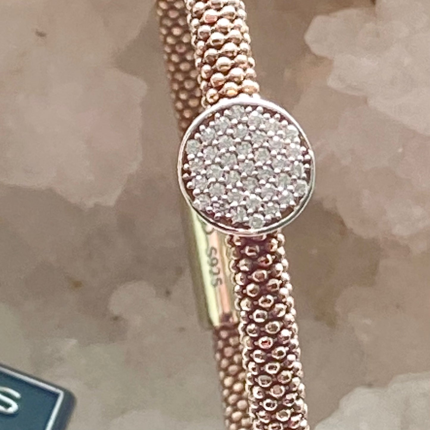 Links of London  Gold Vermeil 18ct Gold Star Burst Bead Bracelet with Crystals - 18cm