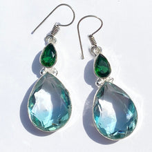 Load image into Gallery viewer, Pale Blue and Green Gemstone Earrings
