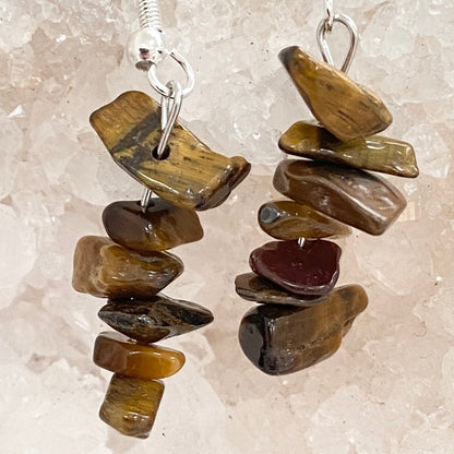 Tigers Eye Chip beaded Earrings