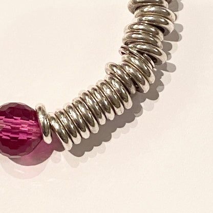 Links of London Deep Pink Rose Quartz 2012 Special Edition Sweetie Bracelet 17cm