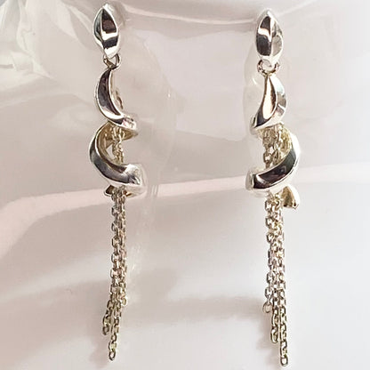 Spiral and Silver Chain Links of London Earrings New
