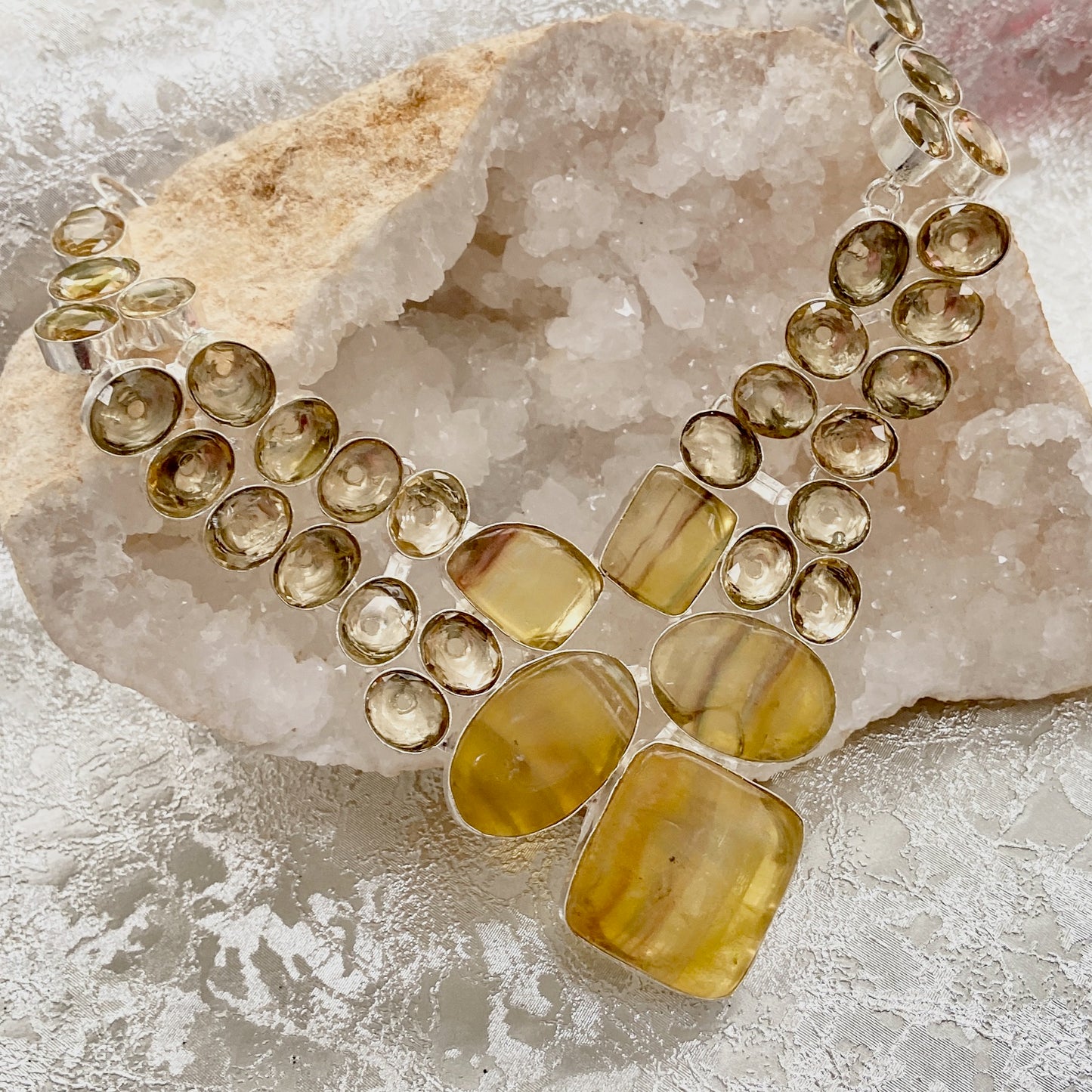 Beautiful yellow Fluorite Gemstone Necklace