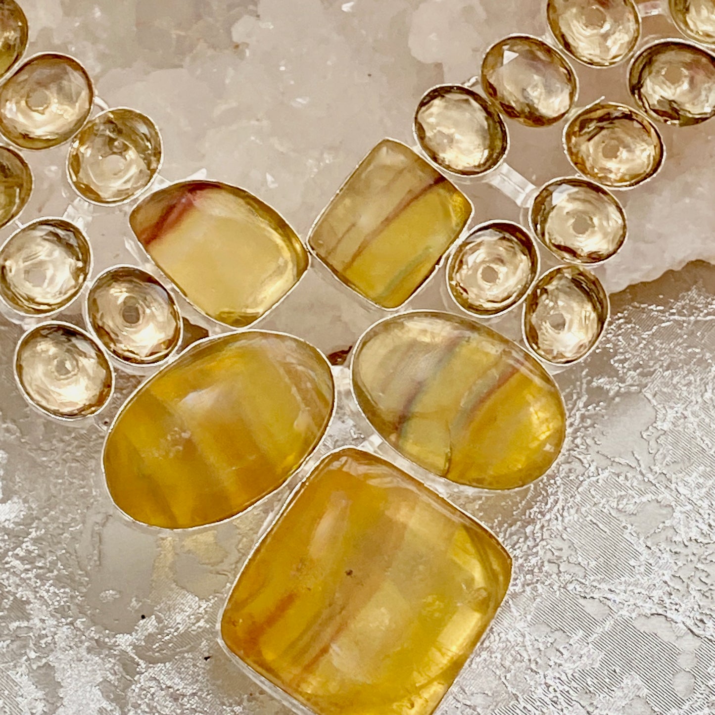 Beautiful yellow Fluorite Gemstone Necklace