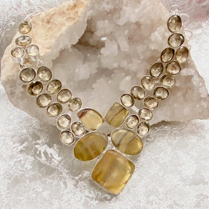Beautiful yellow Fluorite Gemstone Necklace